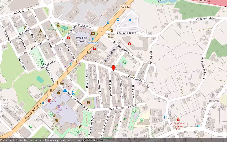 Mapa de Subasta Inmueble (Vivienda) en Naron, A Coruña