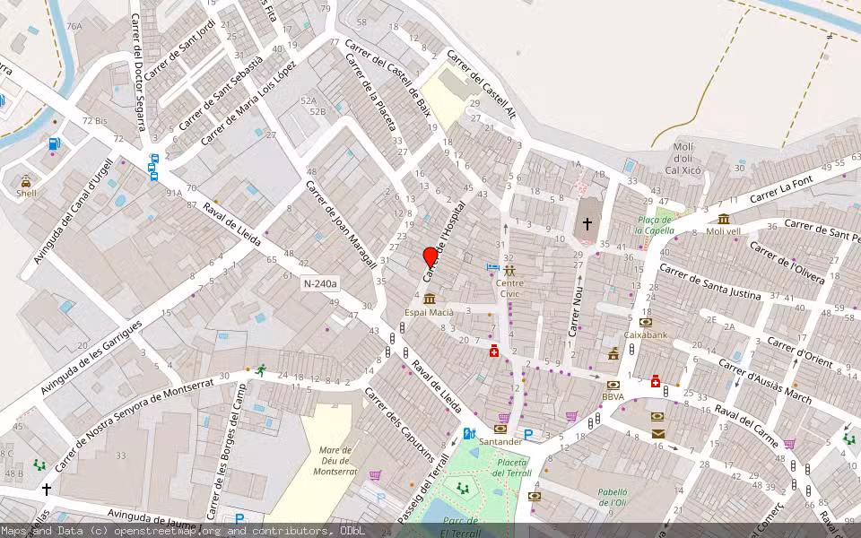 Mapa de Subasta Inmueble (Vivienda) en Les Borges Blanques, Lleida