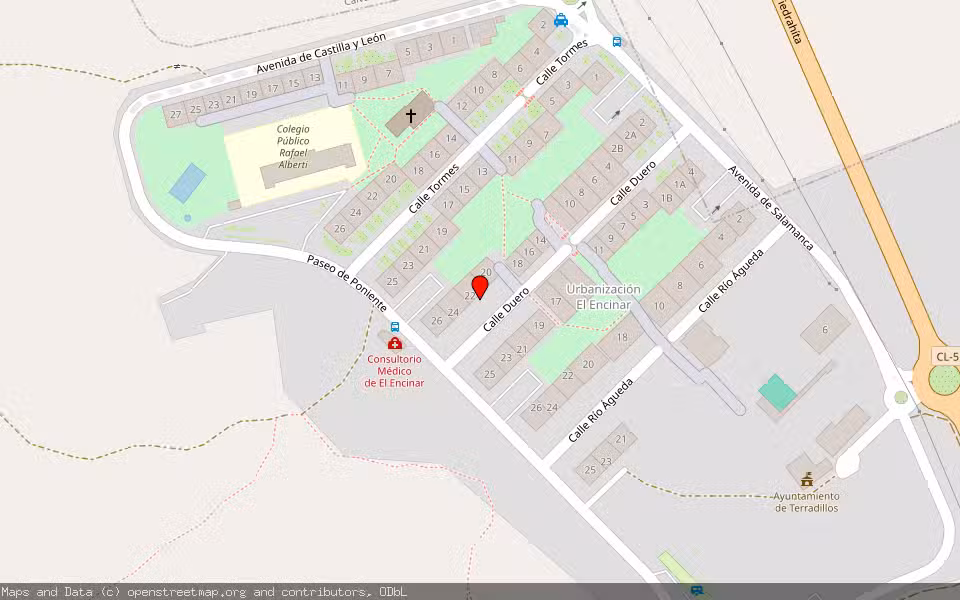 Mapa de Subasta Inmueble (Vivienda) en Terradillos, Salamanca