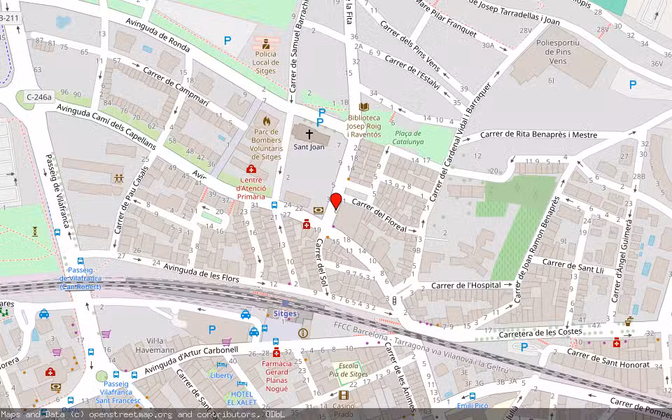 Mapa de Subasta Inmueble (Vivienda) en Sitges, Barcelona