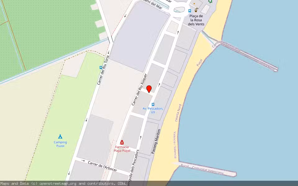 Mapa de Subasta Inmueble (Vivienda) en Puçol, Valencia/València