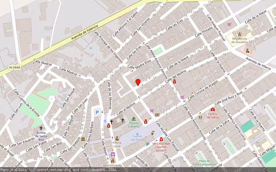 Mapa de Subasta Inmueble (Vivienda) en Caudete, Albacete