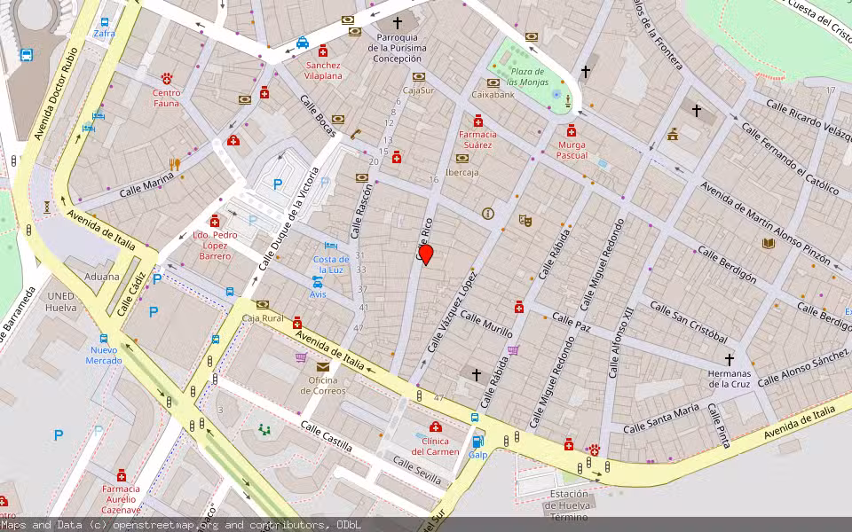 Mapa de Subasta Inmueble (Vivienda) en Huelva