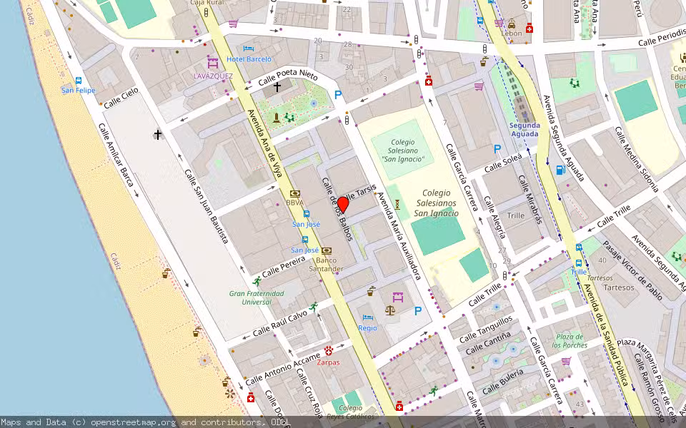 Mapa de Subasta Inmueble (Garaje) en Cádiz