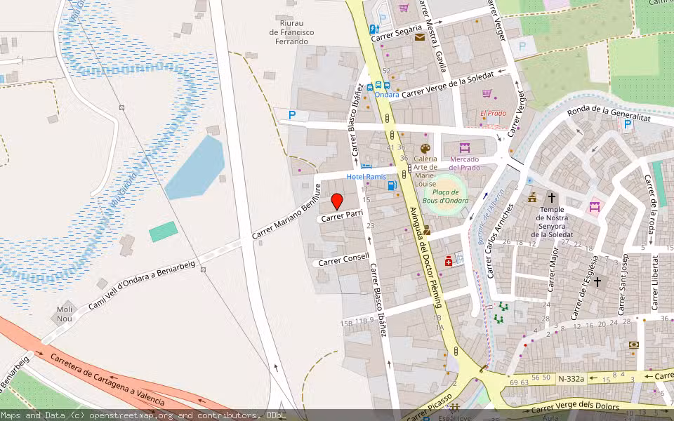 Mapa de Subasta Inmueble (Vivienda) en Ondara, Alicante/Alacant