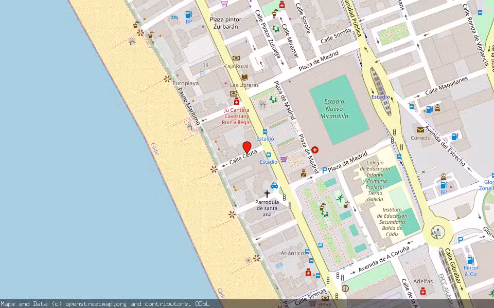 Mapa de Subasta Inmueble (Local comercial) en Cadiz, Cádiz