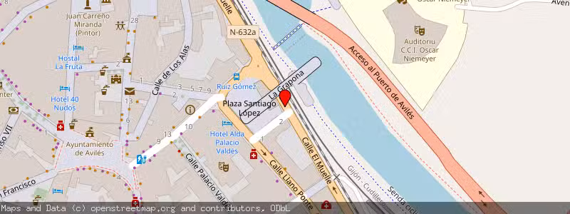 Mapa de Subasta de Inmueble (Nave industrial) en Avilés, Asturias 