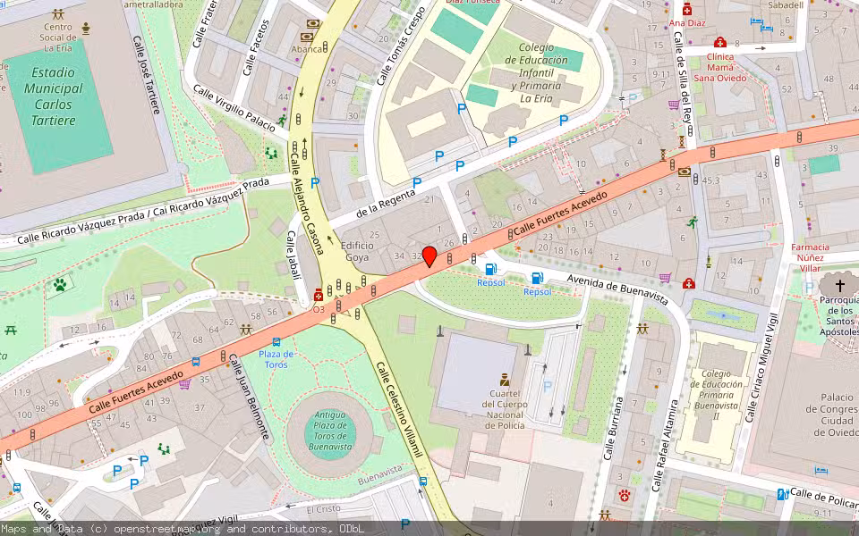 Mapa de Subasta Inmueble (Vivienda) en Oviedo, Asturias