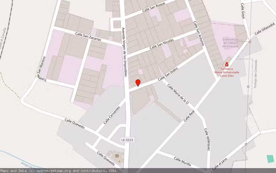 Mapa de Subasta Inmueble (Nave industrial) en Villacedre, León