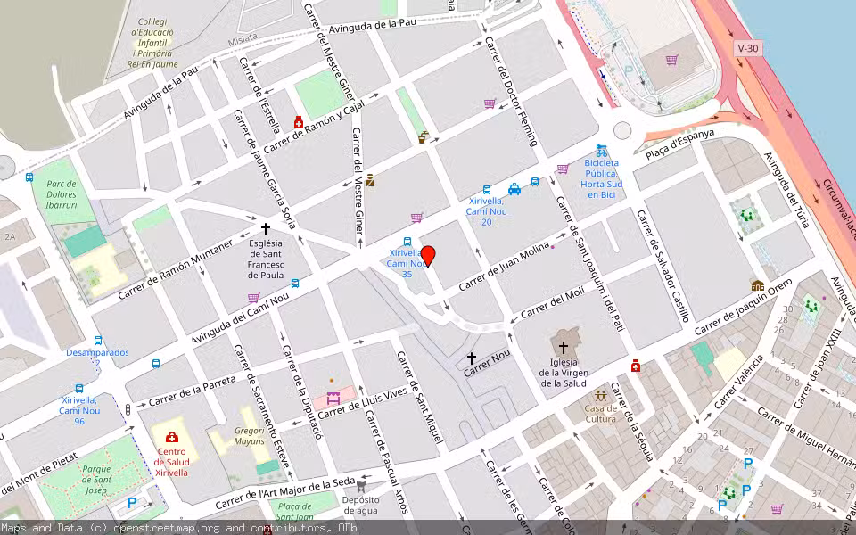 Mapa de Subasta Inmueble (Otros) en Xirivella, Valencia/València