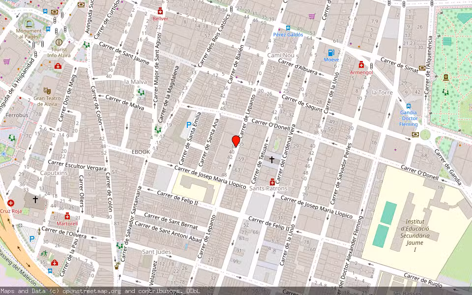 Mapa de Subasta Inmueble (Vivienda) en Alzira, Valencia/València
