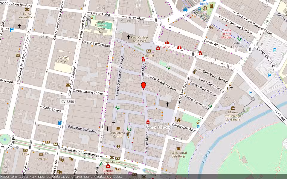 Mapa de Subasta Inmueble (Vivienda) en Gandia, Valencia/València