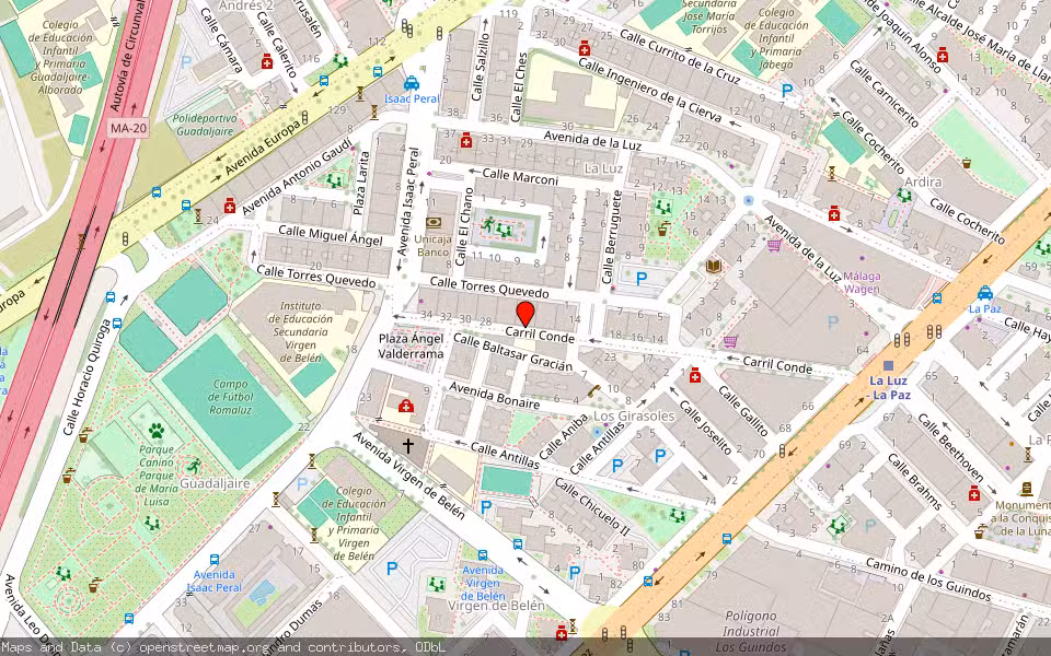 Mapa de Subasta Inmueble (Local comercial) en Malaga, Málaga