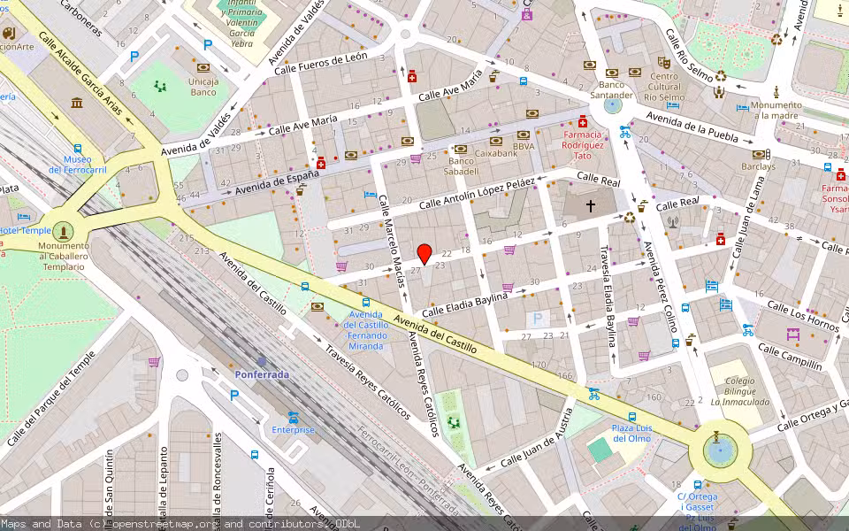 Mapa de Subasta Inmueble (Garaje) en Ponferrada, León