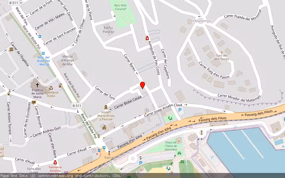 Mapa de Subasta Inmueble (Vivienda) en Arenys De Mar, Barcelona