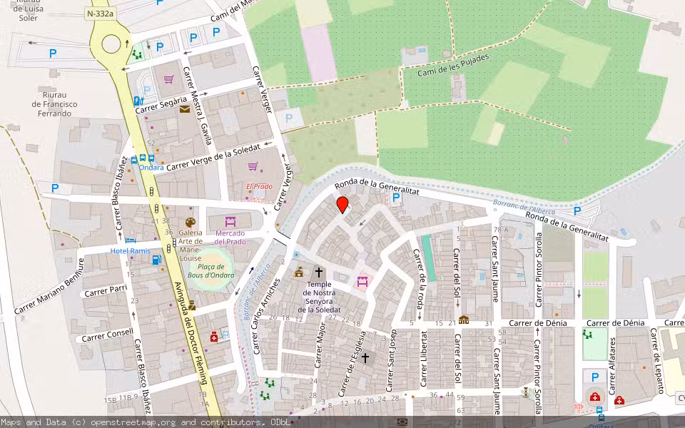 Mapa de Subasta Inmueble (Vivienda) en Ondara, Alicante/Alacant