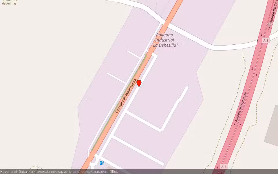 Mapa de Subasta Inmueble (Nave industrial) en Trujillo, Cáceres