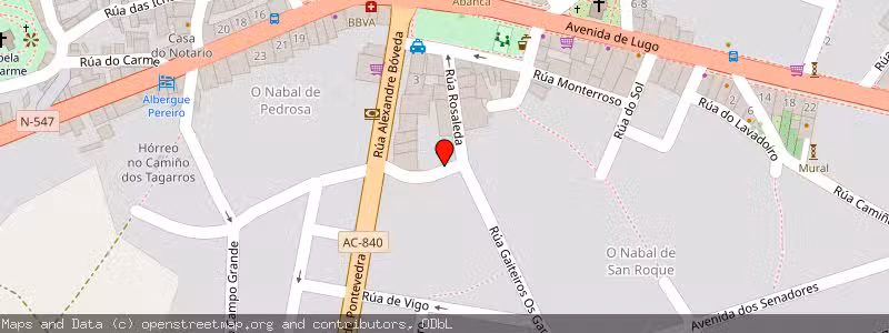 Mapa de Subasta de Inmueble (Local comercial) en Melide, La Coruña (A Coruña) 
