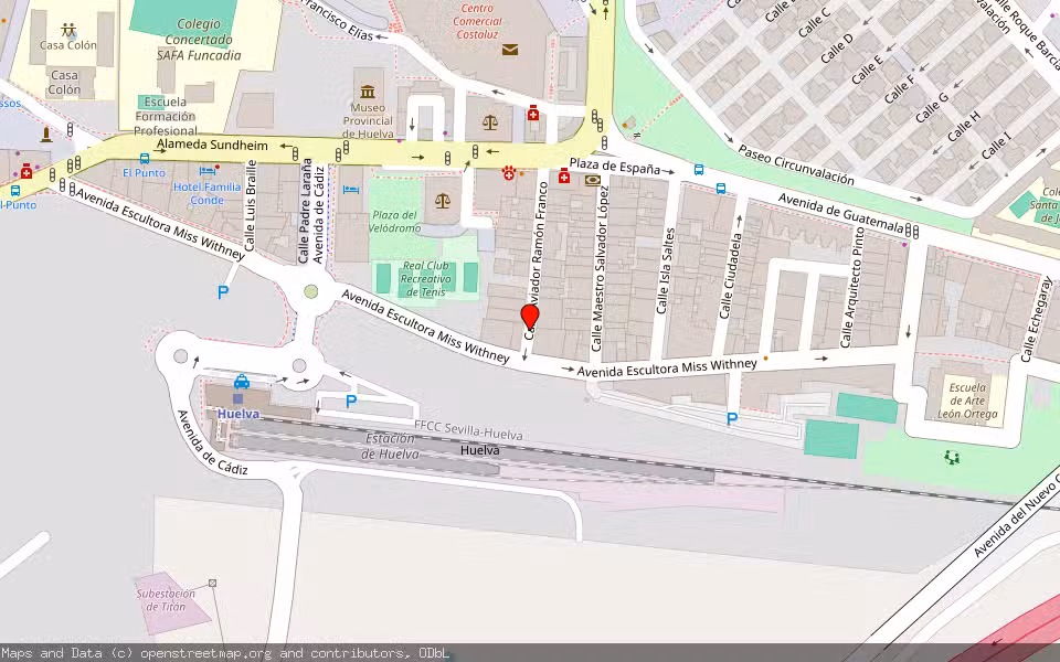 Mapa de Subasta Inmueble (Vivienda) en Huelva