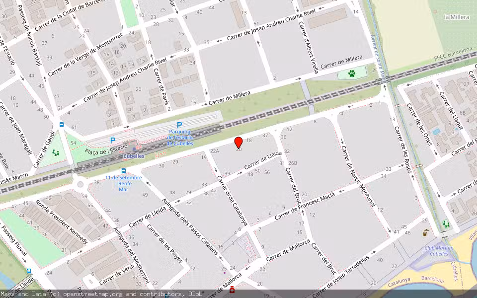 Mapa de Subasta Inmueble (Vivienda) en Cubelles, Barcelona