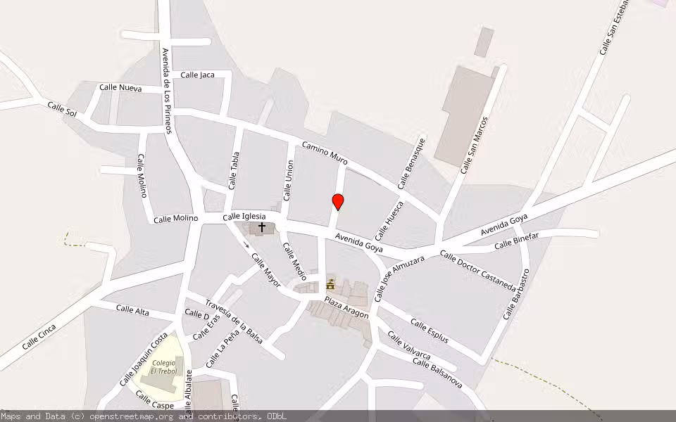 Mapa de Subasta Inmueble (Vivienda) en Binaced, Huesca