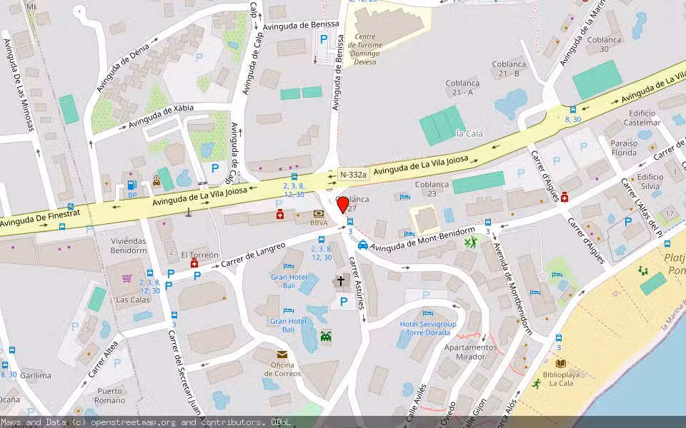 Mapa de Subasta Inmueble (Vivienda) en Benidorm, Alicante/Alacant