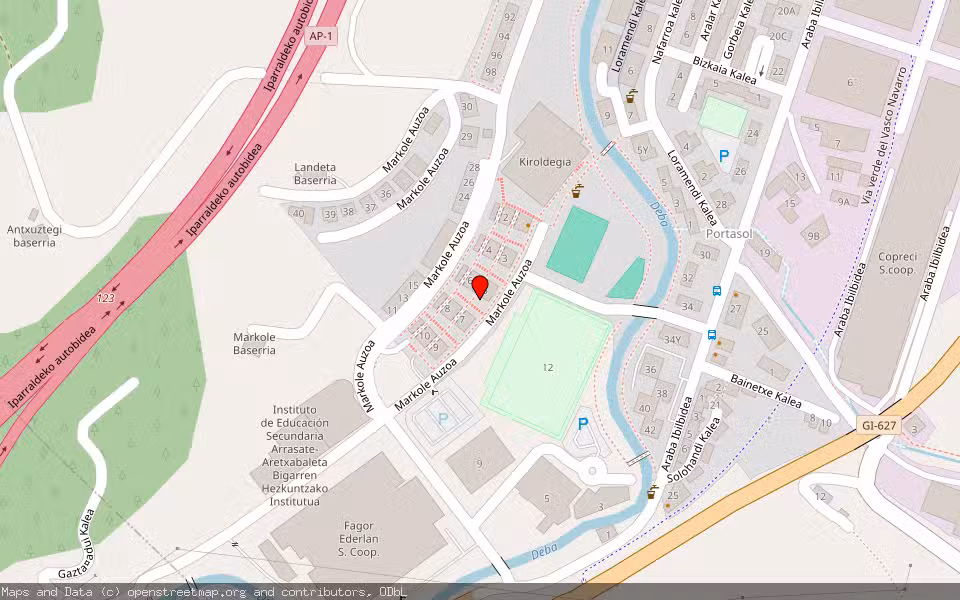 Mapa de Subasta Inmueble (Local comercial) en Aretxabaleta, Gipuzkoa