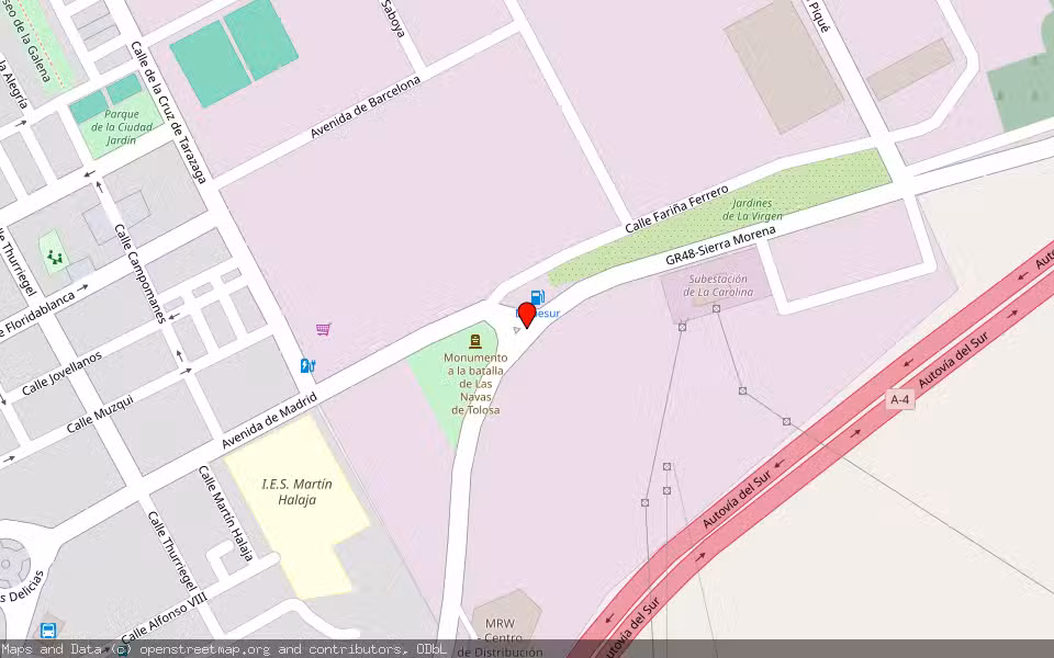 Mapa de Subasta Inmueble (Nave industrial) en La Carolina, Jaén