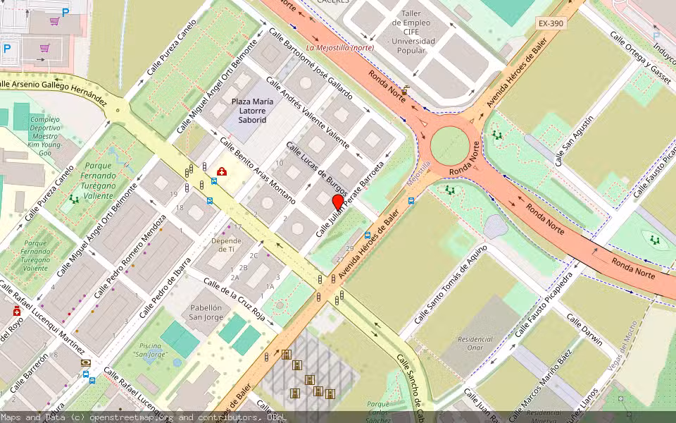 Mapa de Subasta Inmueble (Trastero) en Cáceres