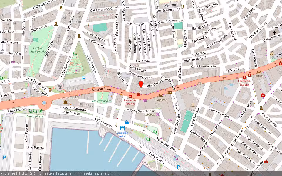 Mapa de Subasta Inmueble (Vivienda) en Adra, Almería