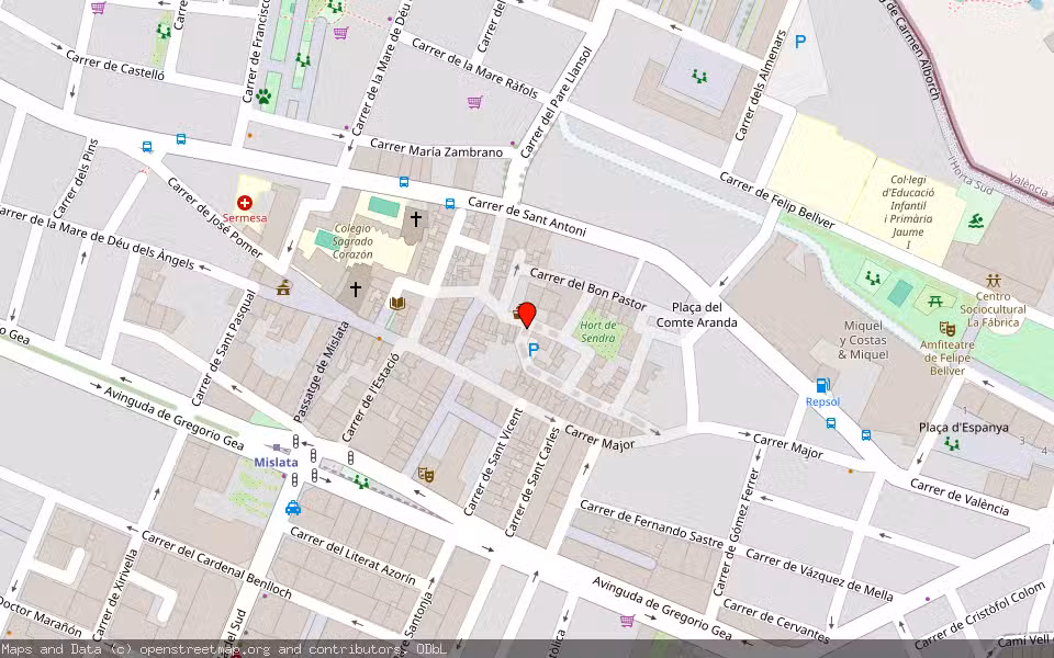 Mapa de Subasta Inmueble (Vivienda) en Mislata, Valencia/València