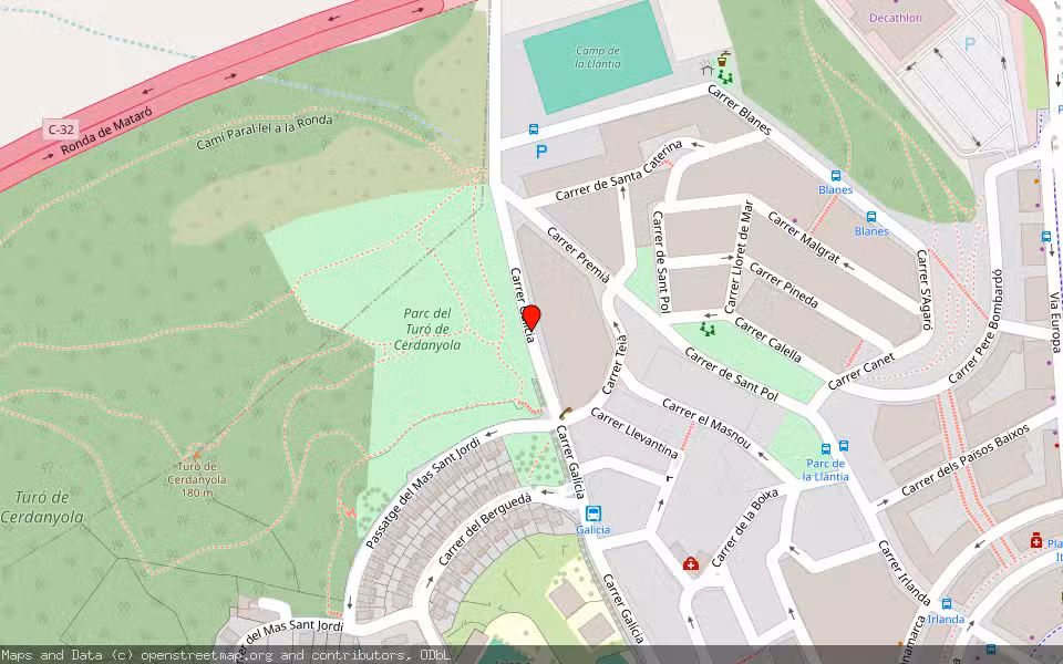 Mapa de Subasta Inmueble (Garaje) en Mataro, Barcelona