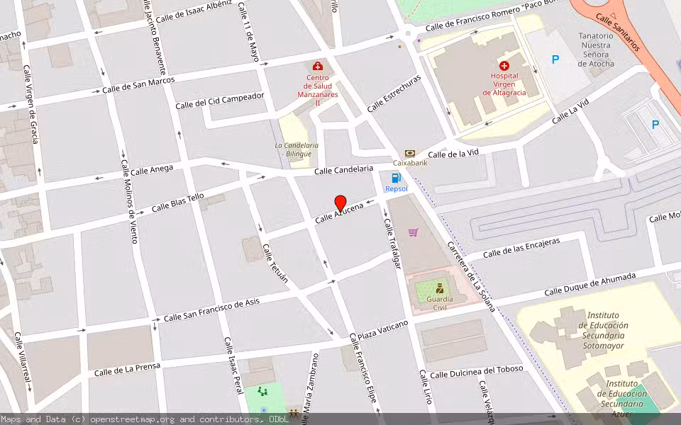 Mapa de Subasta Inmueble (Trastero) en Manzanares, Ciudad Real