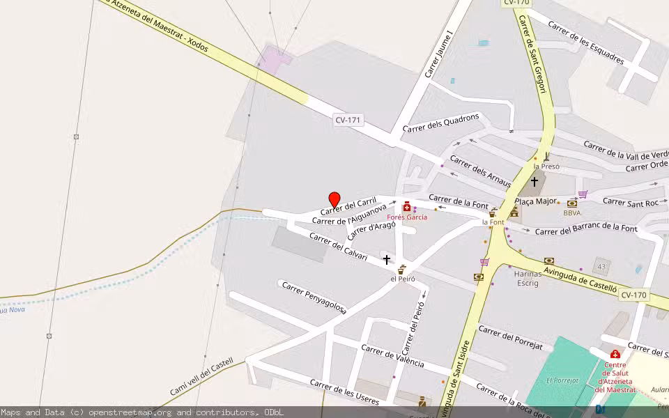 Mapa de Subasta Inmueble (Vivienda) en Atzeneta Del Maestrat, Castellón/Castelló