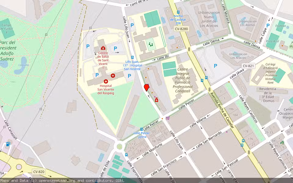 Mapa de Subasta Inmueble (Garaje) en Sant Vicent Del Raspeig, Alicante/Alacant