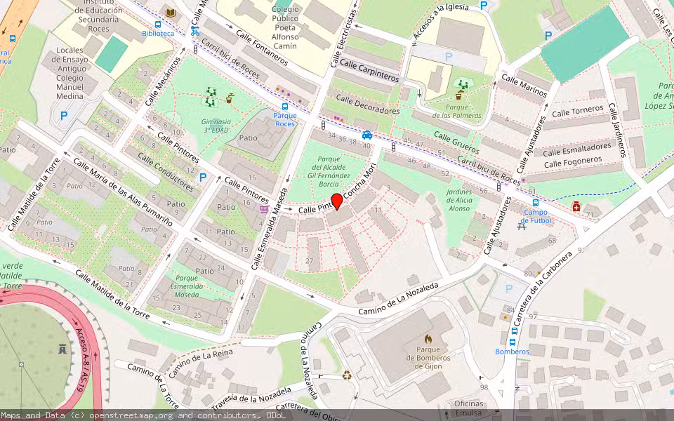 Mapa de Subasta Inmueble (Garaje) en Gijon, Asturias