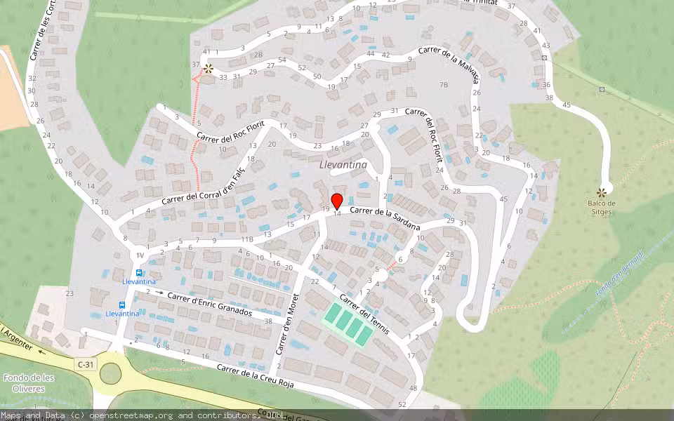 Mapa de Subasta Inmueble (Vivienda) en Sitges, Barcelona