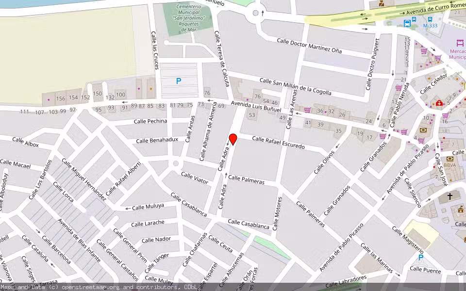 Mapa de Subasta Inmueble (Vivienda) en Roquetas De Mar, Almería