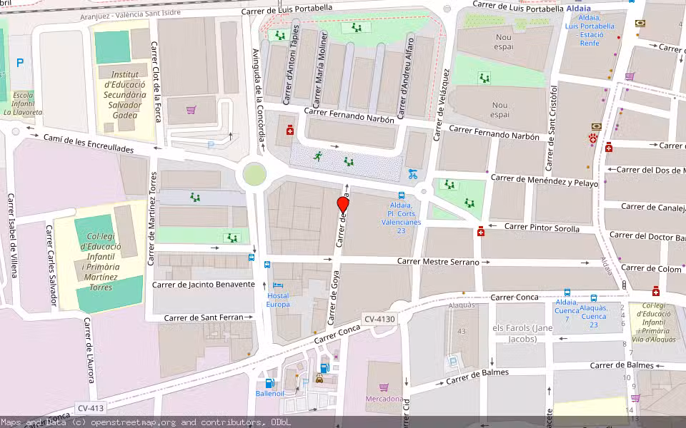 Mapa de Subasta Inmueble (Vivienda) en Aldaia, Valencia/València