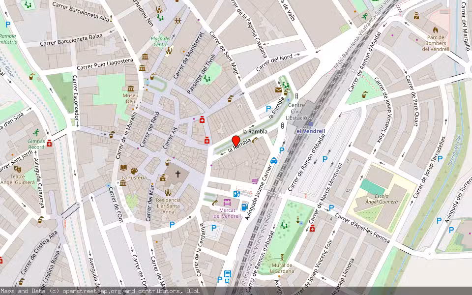 Mapa de Subasta Inmueble (Local comercial) en El Vendrell, Tarragona