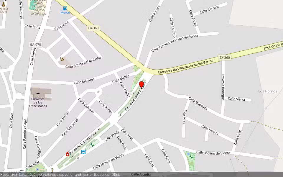 Mapa de Subasta Inmueble (Vivienda) en Fuente Del Maestre, Badajoz