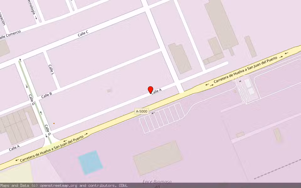 Mapa de Subasta Inmueble (Nave industrial) en Huelva