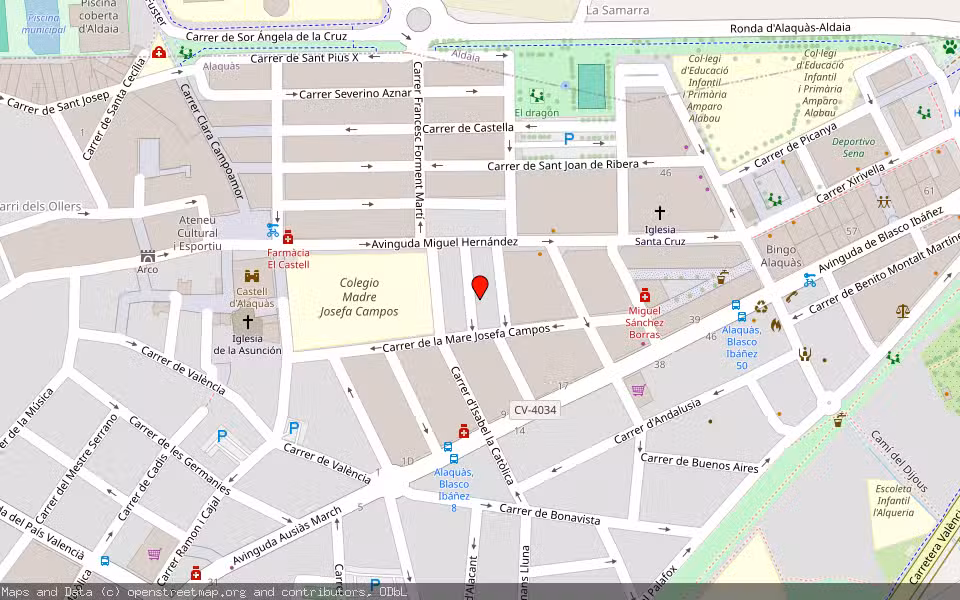 Mapa de Subasta Inmueble (Vivienda) en Alaquas, Valencia/València