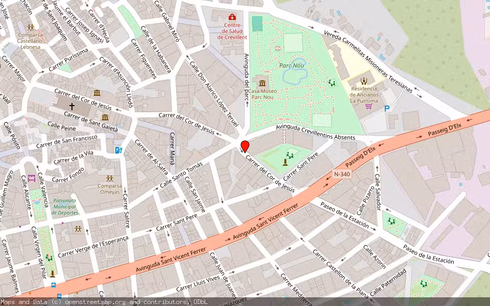 Mapa de Subasta Inmueble (Garaje) en Crevillente, Alicante/Alacant