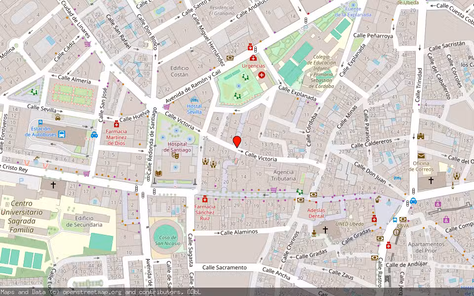 Mapa de Subasta Inmueble (Garaje) en Ubeda, Jaén