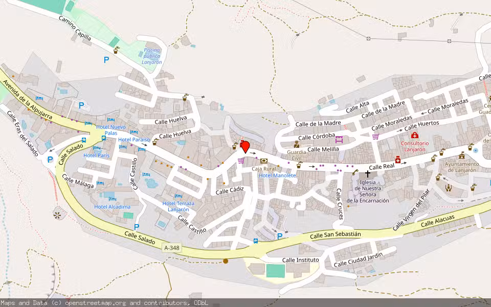 Mapa de Subasta Inmueble (Vivienda) en Lanjaron, Granada