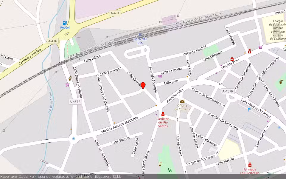 Mapa de Subasta Inmueble (Vivienda) en Lora Del Rio, Sevilla