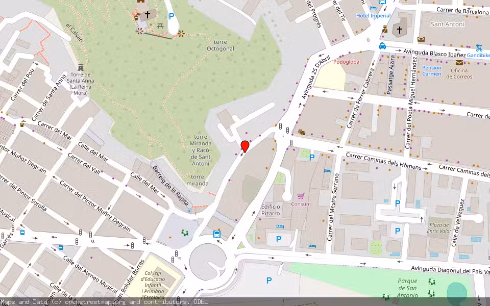 Mapa de Subasta Inmueble (Local comercial) en Cullera, Valencia/València