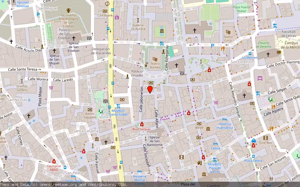 Mapa de Subasta Inmueble (Vivienda) en Murcia