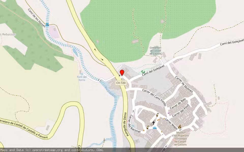 Mapa de Subasta Inmueble (Vivienda) en Castell De Castells, Alicante/Alacant